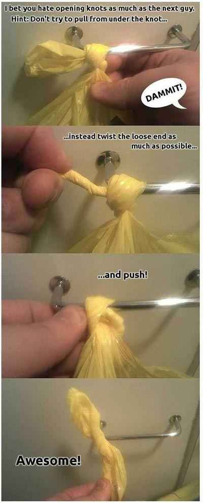 ترفند باز کردن گره کور